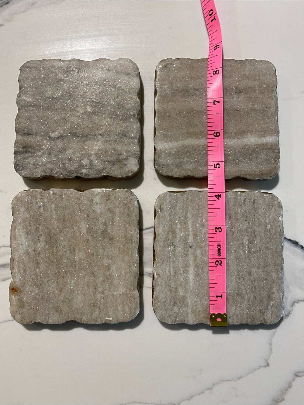 Stone Square Coasters in Light Gray - Set of 4